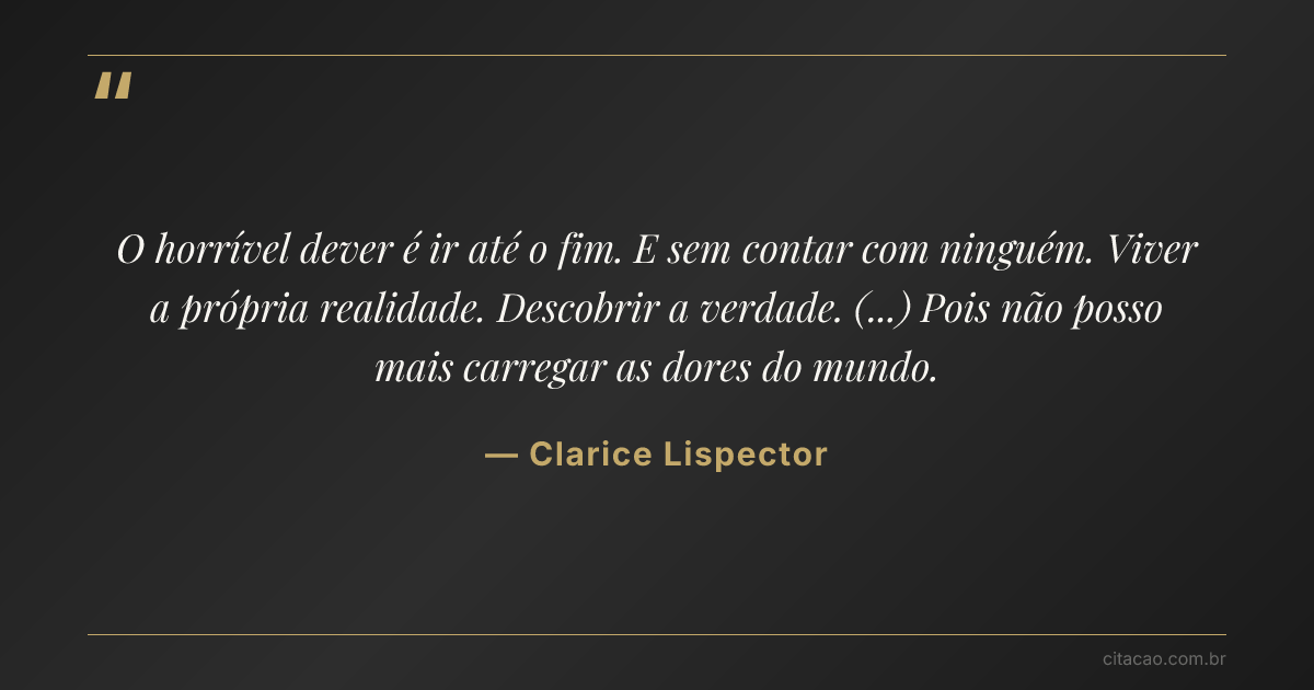 Citação de Clarice Lispector