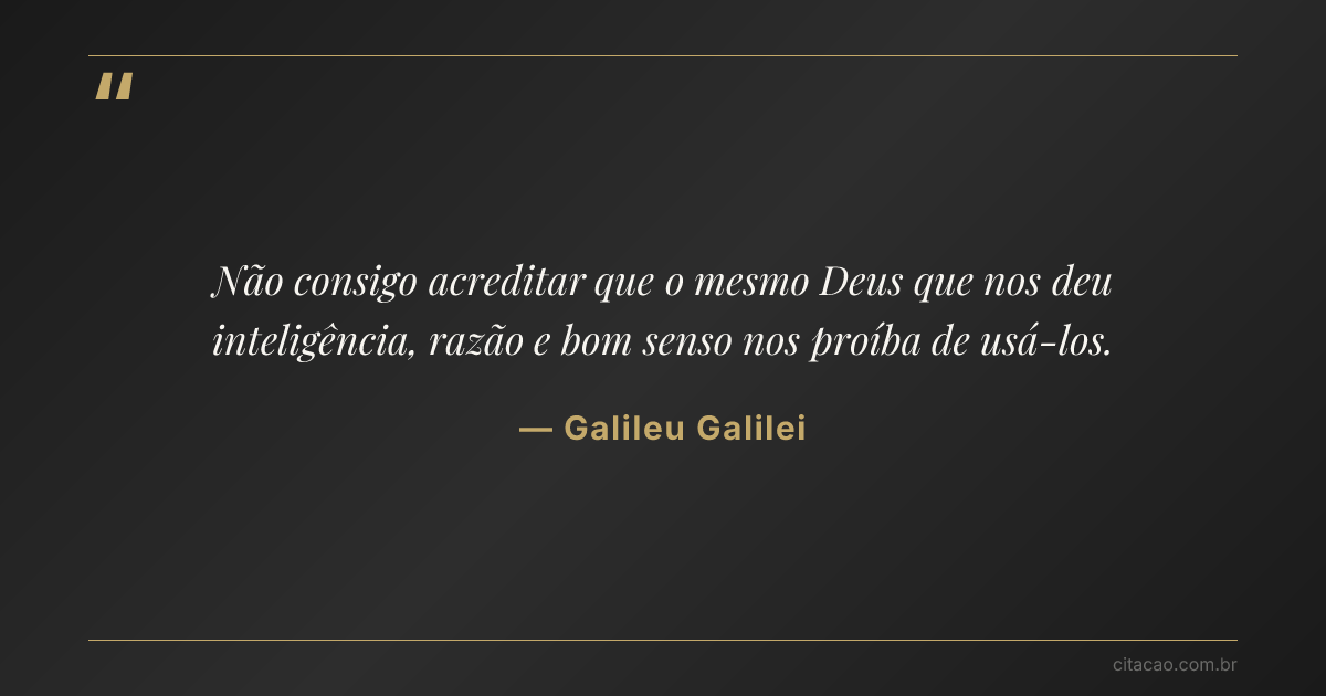 Citação de Galileu Galilei