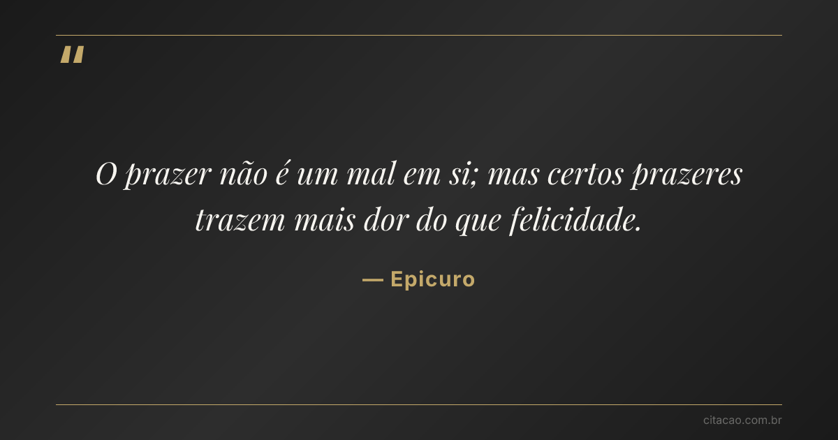 Citação de Epicuro