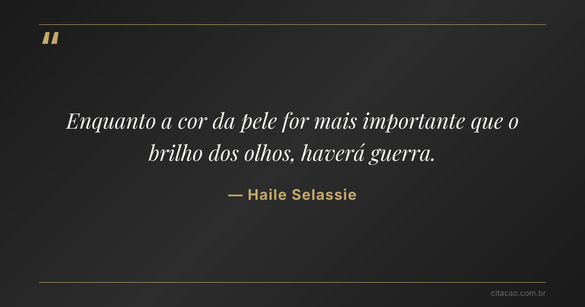 Citação de Haile Selassie