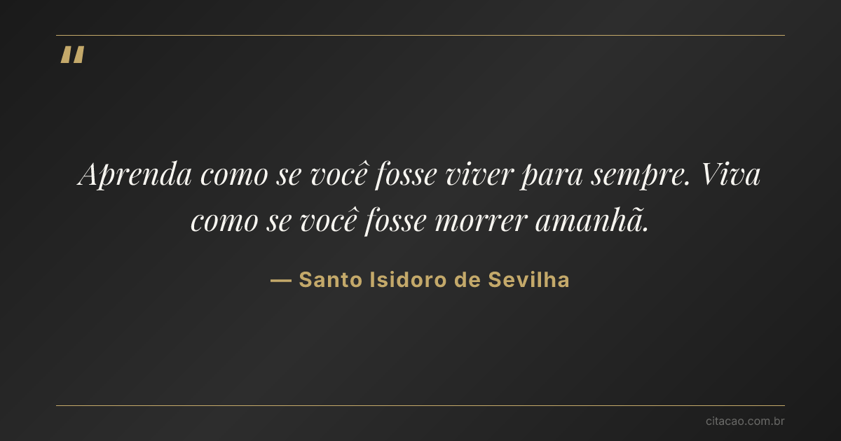 Citação de Santo Isidoro de Sevilha