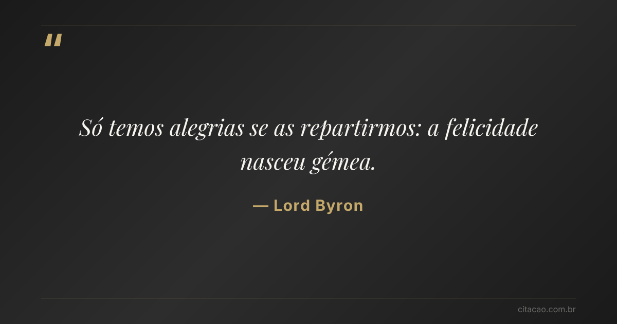 Citação de Lord Byron