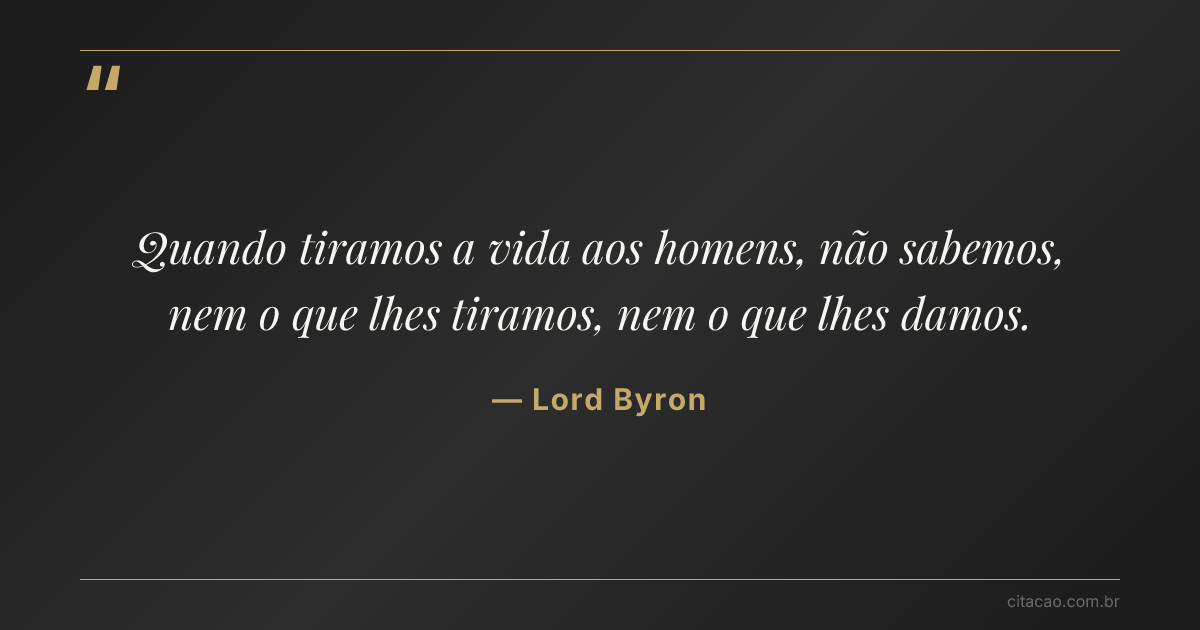 Citação de Lord Byron