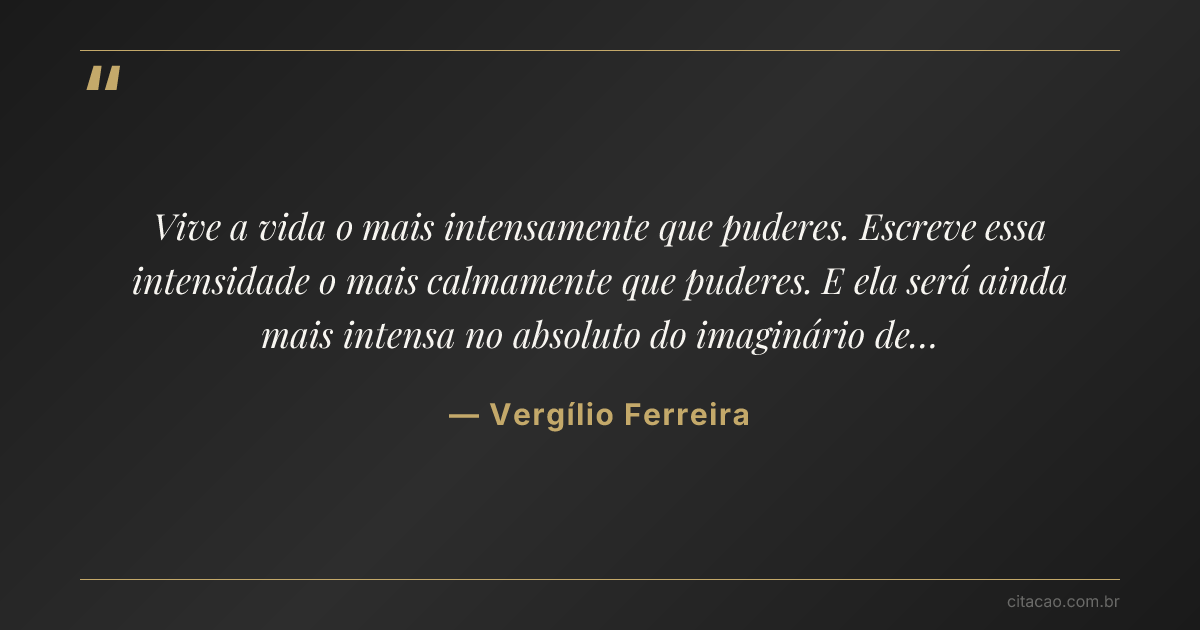 Citação de Vergílio Ferreira
