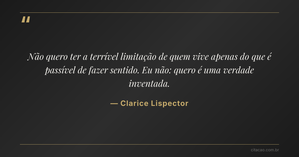 Citação de Clarice Lispector