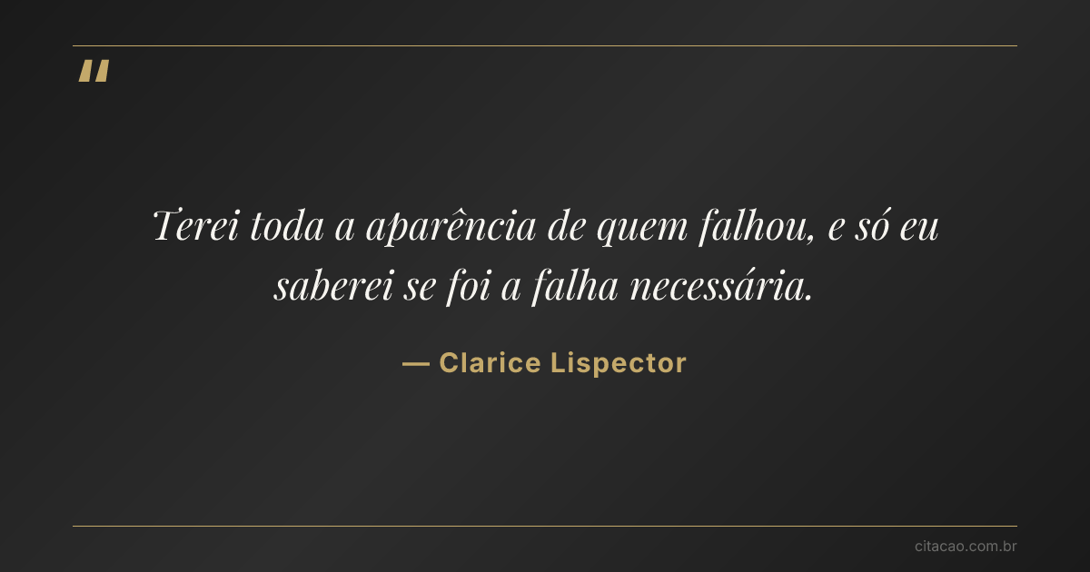 Citação de Clarice Lispector