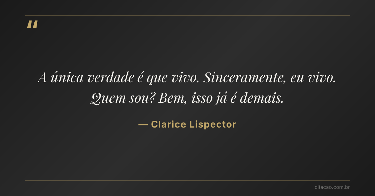 Citação de Clarice Lispector