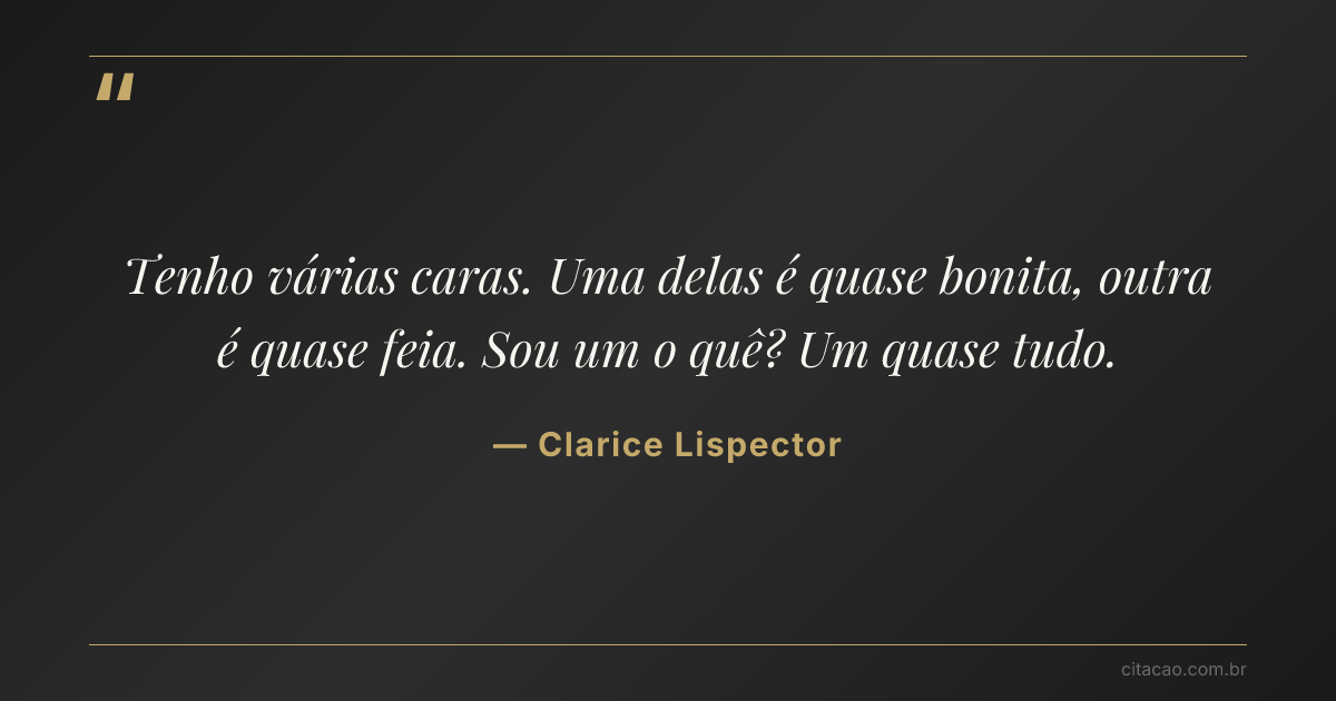 Citação de Clarice Lispector