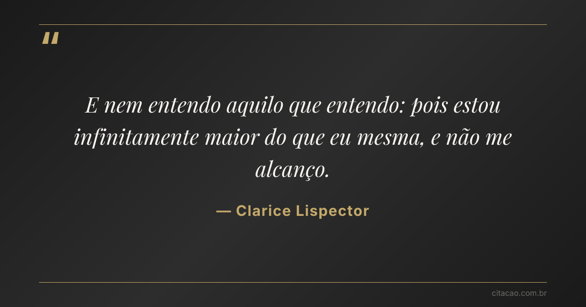 Citação de Clarice Lispector