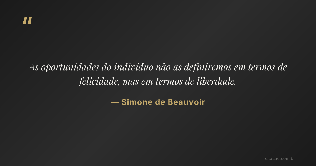 Citação de Simone de Beauvoir