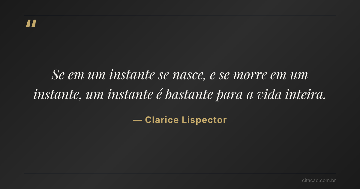 Citação de Clarice Lispector