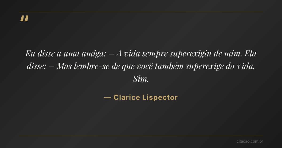 Citação de Clarice Lispector