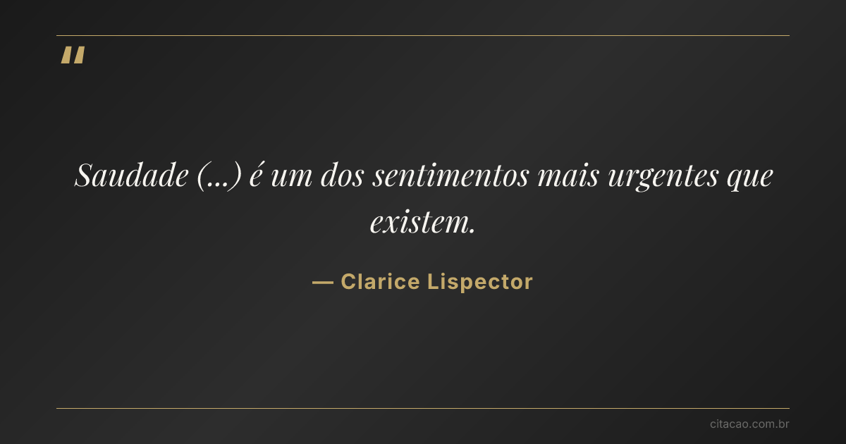 Citação de Clarice Lispector