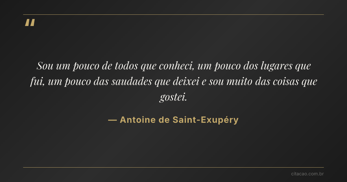 Citação de Antoine de Saint-Exupéry