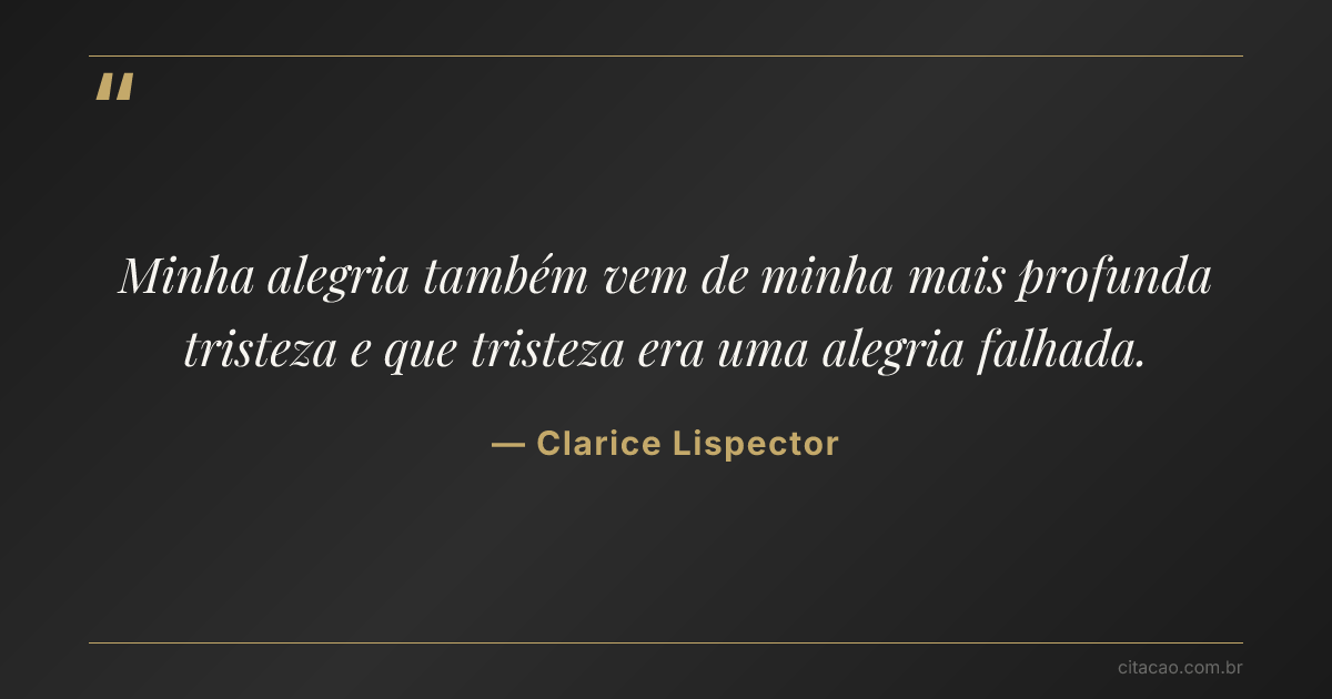 Citação de Clarice Lispector