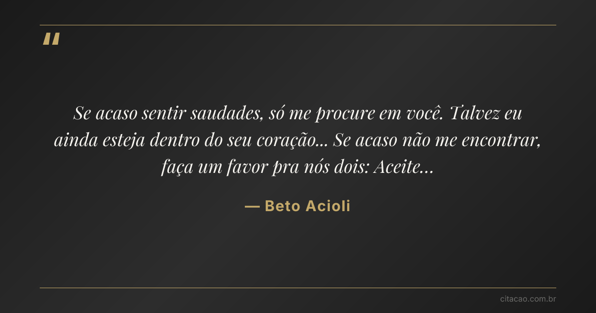 Citação de Beto Acioli