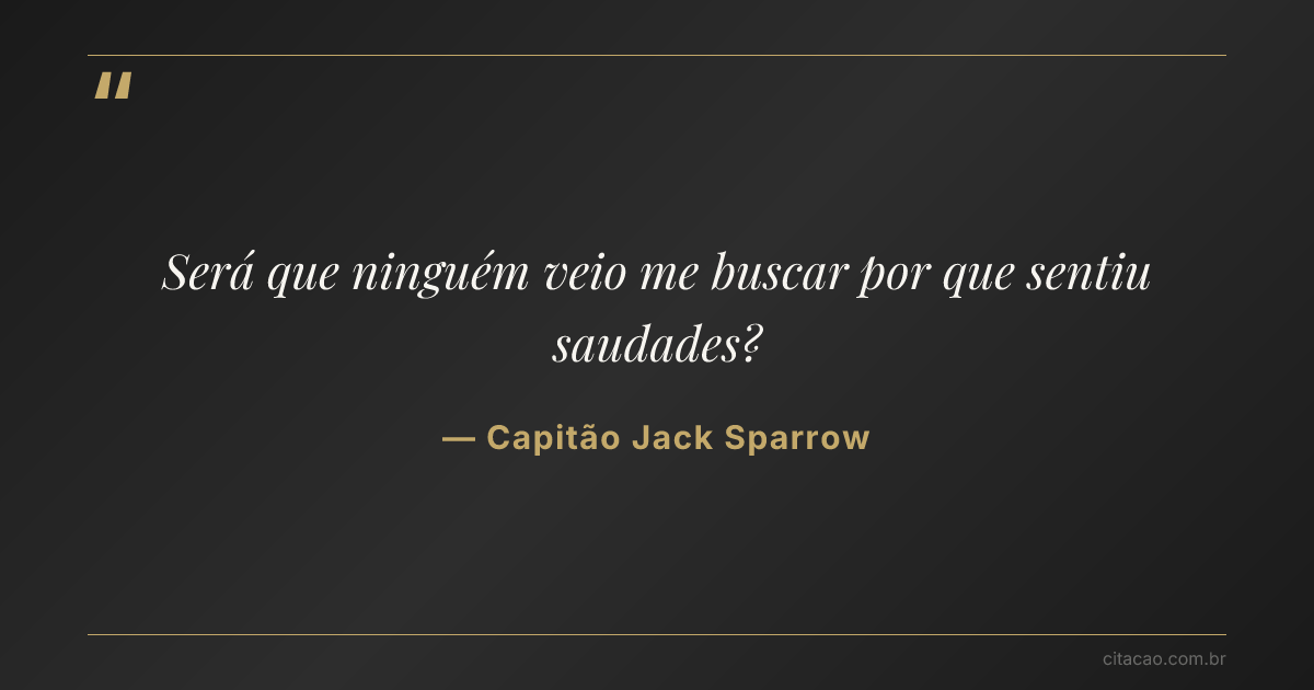 Citação de Capitão Jack Sparrow
