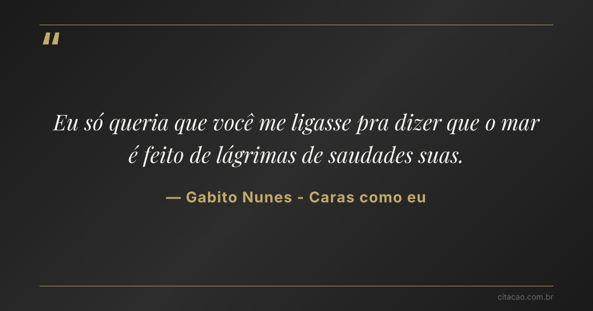 Citação de Gabito Nunes - Caras como eu