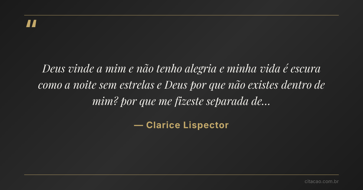 Citação de Clarice Lispector