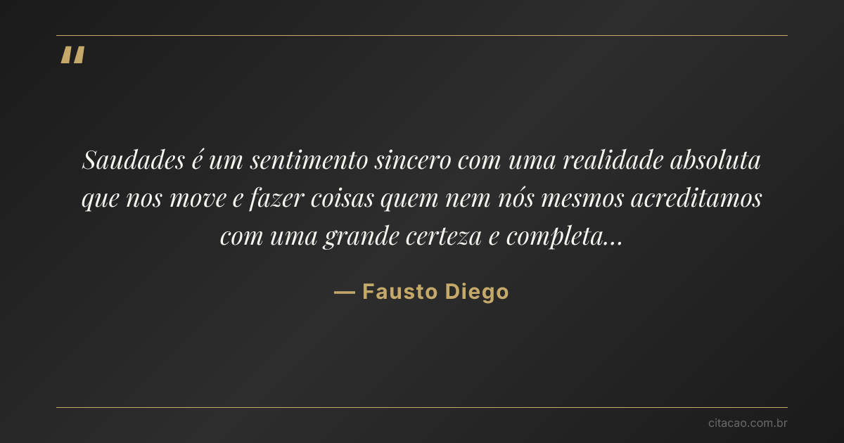 Citação de Fausto Diego