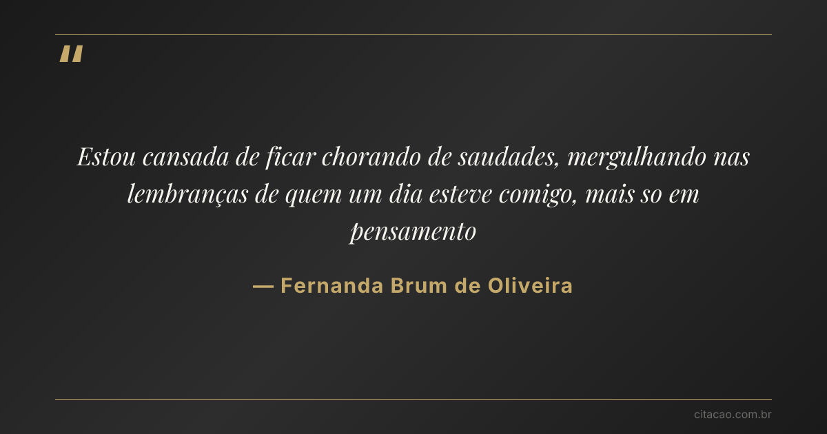 Citação de Fernanda Brum de Oliveira