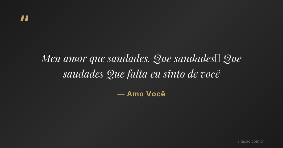 Citação de Amo Você