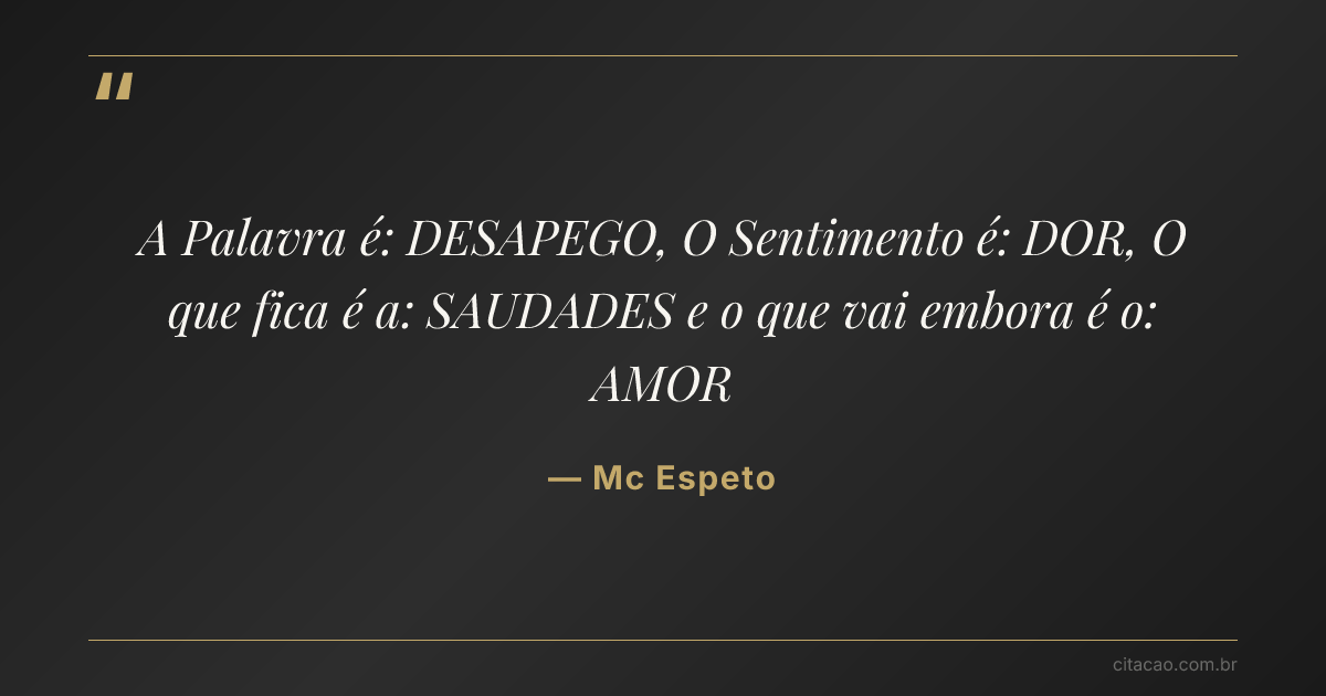 Citação de Mc Espeto