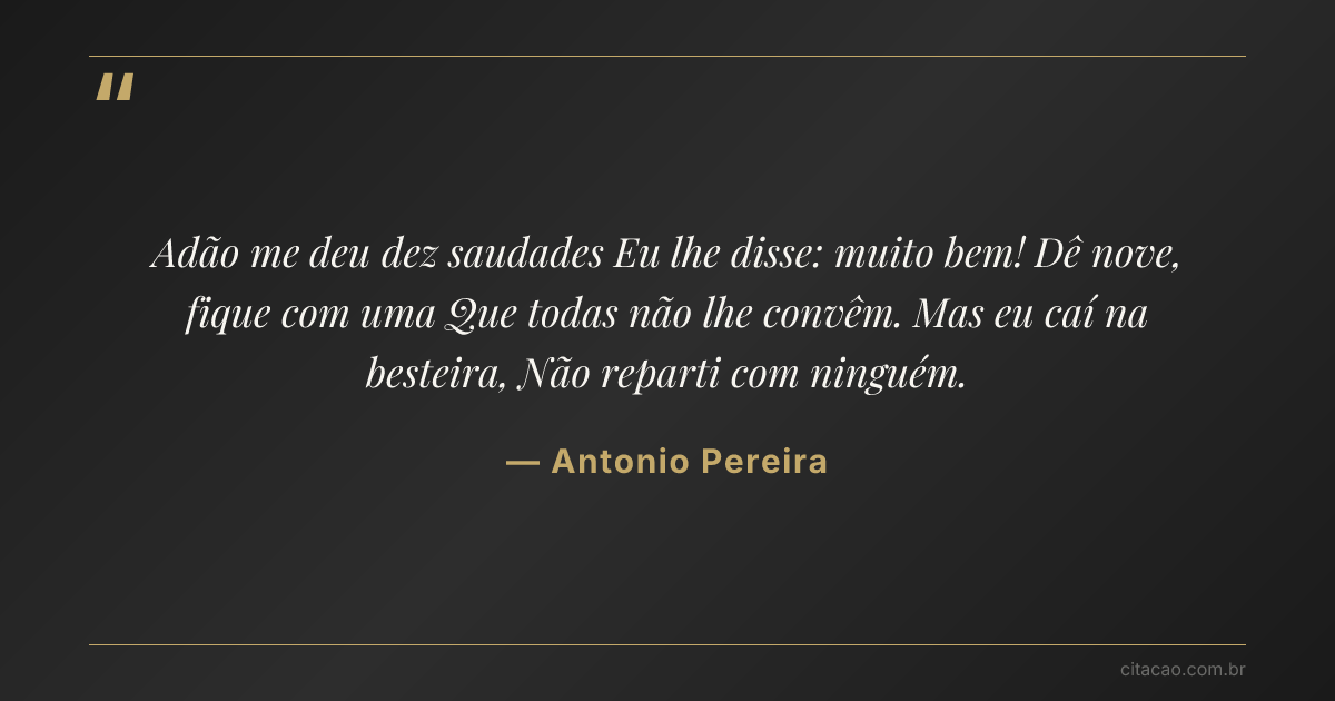 Citação de Antonio Pereira