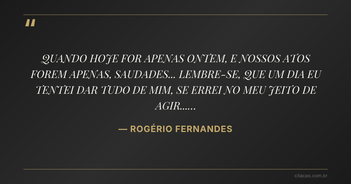 Citação de ROGÉRIO FERNANDES